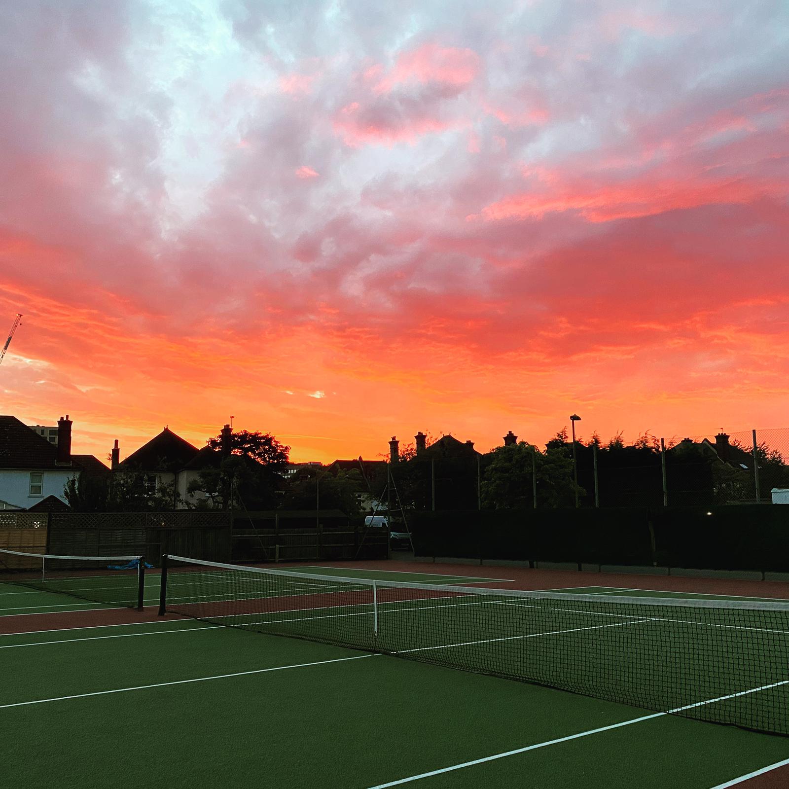 Tennis courts at sunset at Bromley Wendover